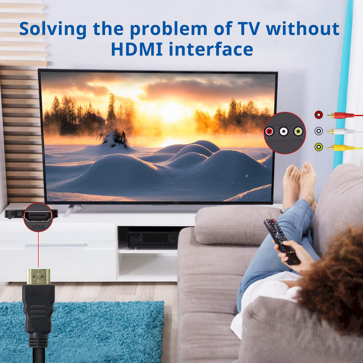 Marmoin HDMI to RCA Cable, 1080P 5ft HDMI Male to 3-RCA