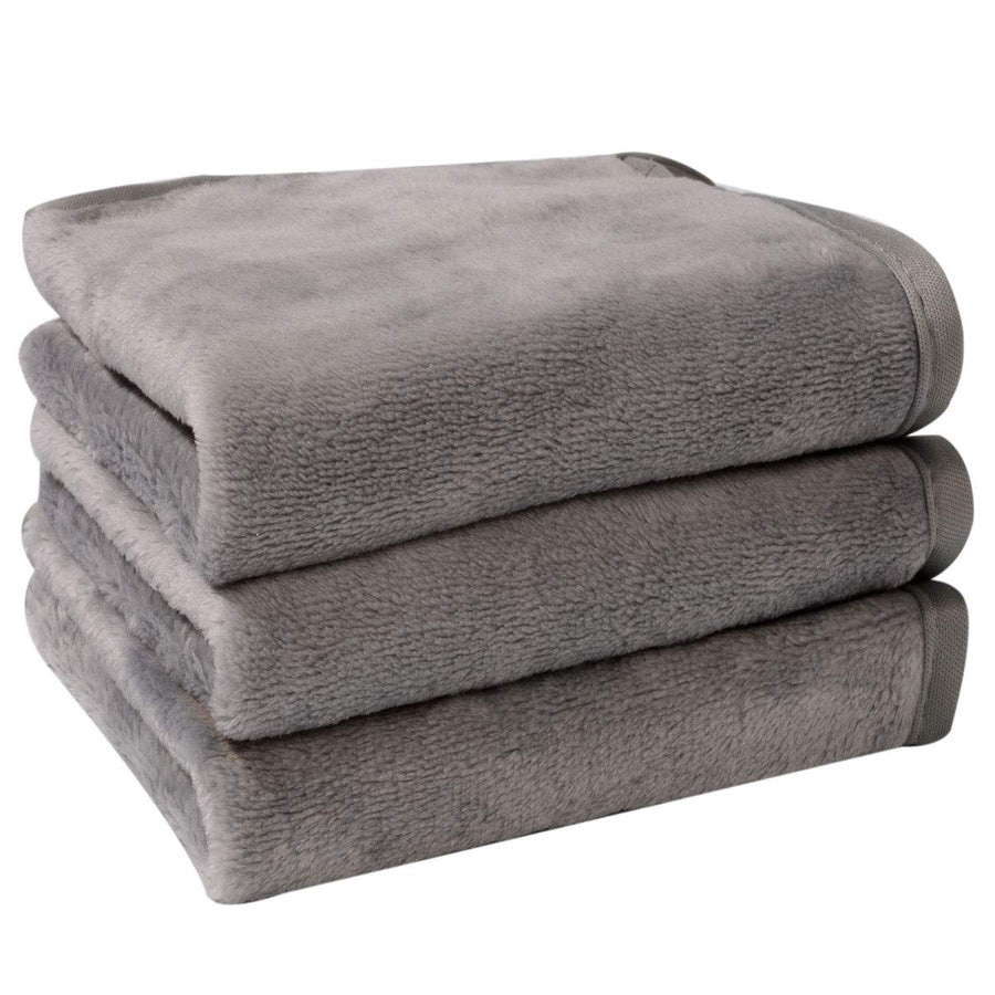 Microfiber Makeup Removal Cloths Ultra Soft Facial Cloths, Pack Of 3, 12 x 12-Inch Gray