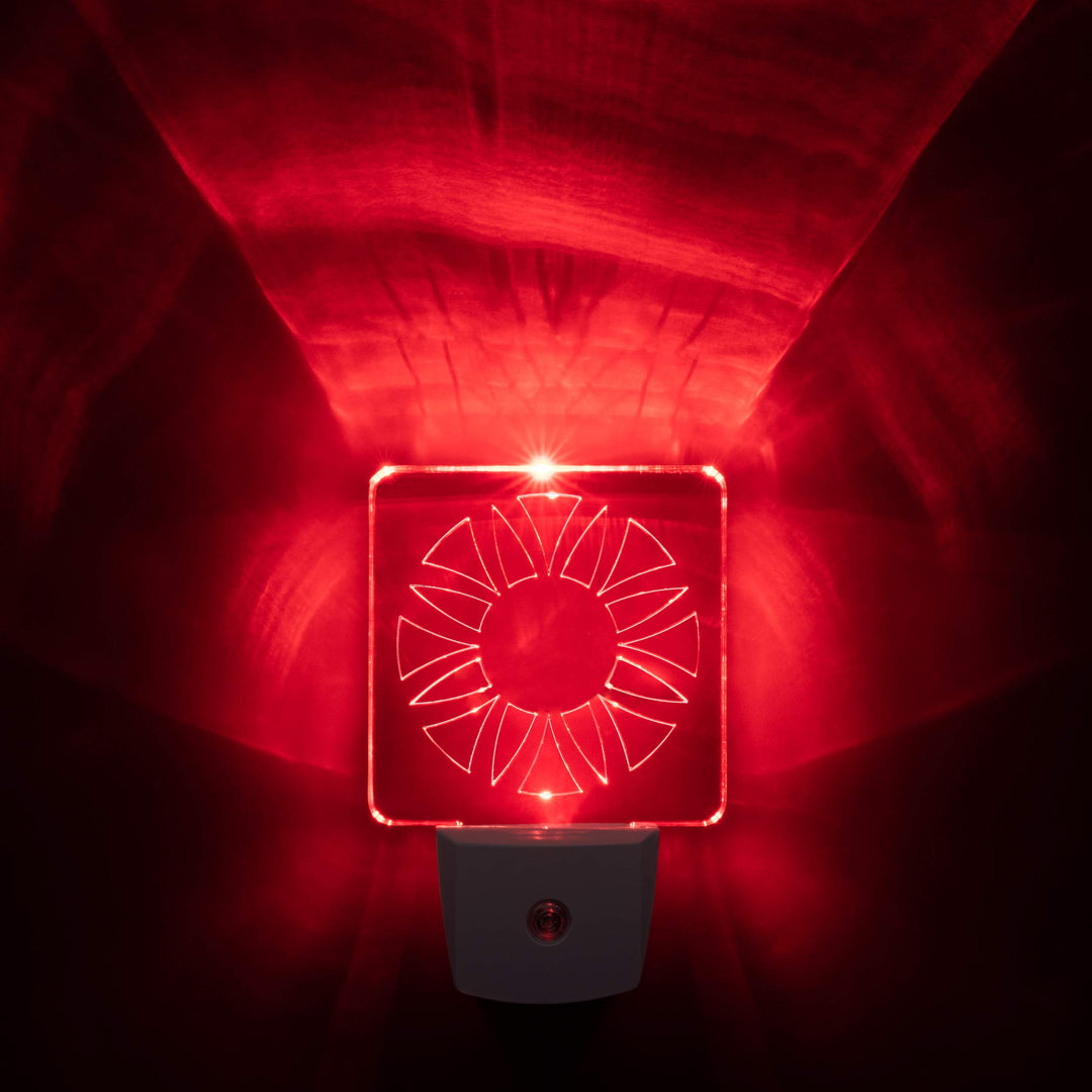 - Red LED Dim Night Light for Bedrooms &amp; Bathrooms [2 Pack] - BioRhythm Safe - (Circle)
