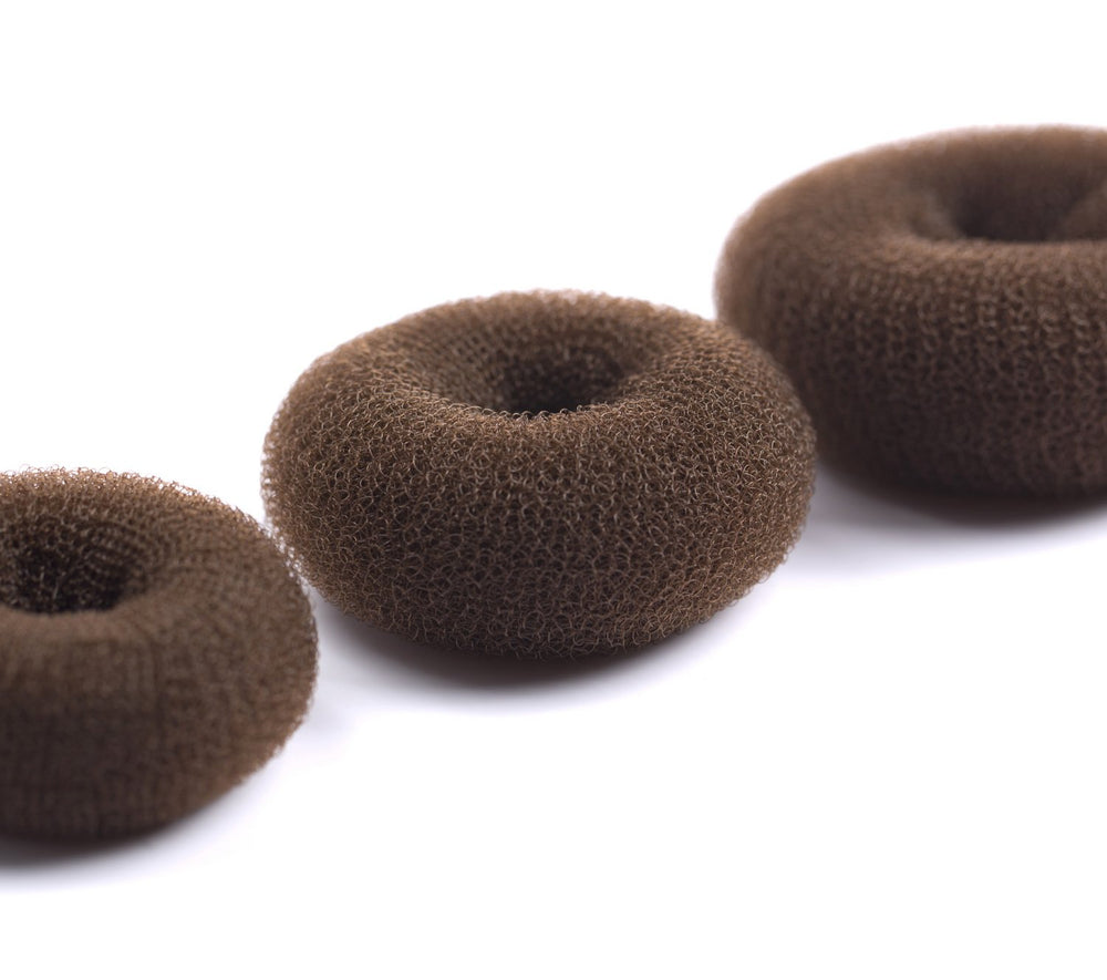 3 Pieces Bun Maker Hair Donut, Doughnut Bun Shaper for Chignon or Long Hair (Brown, Small Medium Large)