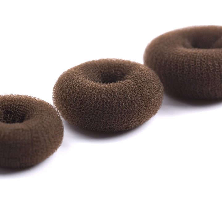 3 Pieces Bun Maker Hair Donut, Doughnut Bun Shaper for Chignon or Long Hair (Brown, Small Medium Large)