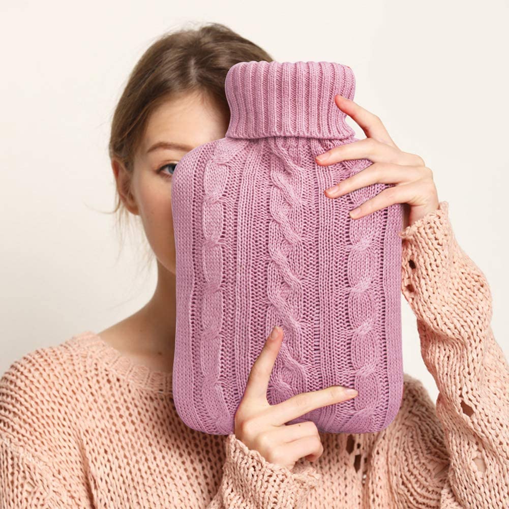 Attmu Premium Classic Rubber Hot Water Bottle, Transpar