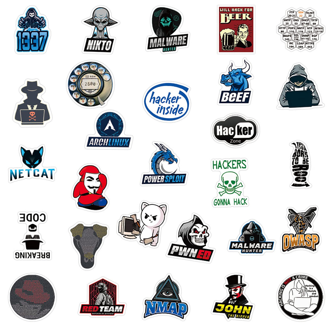 50pcs Hacker Stickers Cool Teen Stickers Pack,Aesthetic