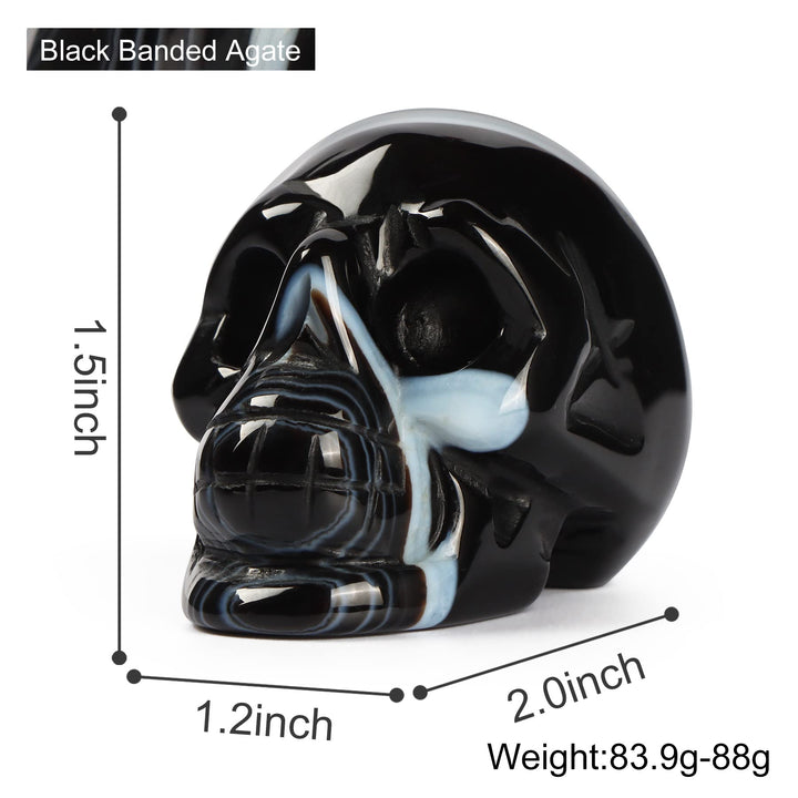 Artistone Crystal Skull Statue 2.0 inch Natural Hand Ca