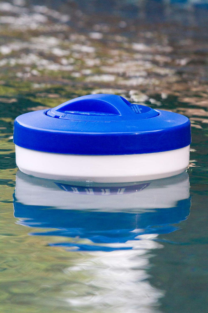 32155 Floating Swimming Pool Chlorine and Bromine Dispenser, Large, Blue