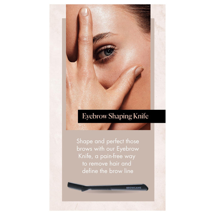 Eyebrow Shaping Knife Duo - Dermaplaning Tool For Flawless Brows And Skin - Reusable Razor For Brows, Neck, Lips, Cheeks, And Body - Painless Hair Remover With Easy-Grip Handle - 2 Pack