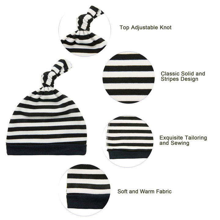 Baby Boy Hat and Mitten Set Baby Beanie for Boys Knot Newborn Hat Infant Caps Baby Accessories Fall Winter 0-6 Months 4 Pack A
