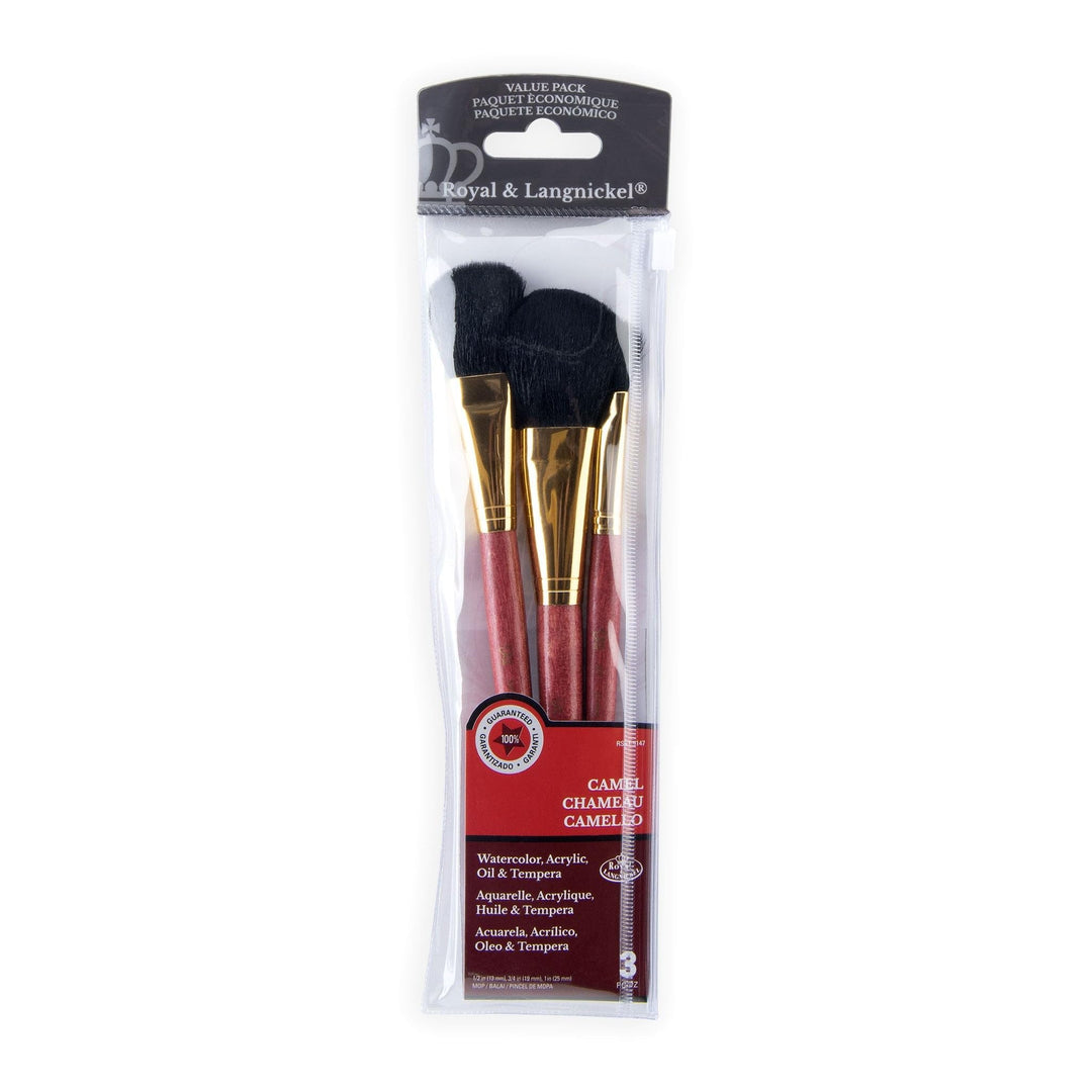 Royal Brush Camel Value Pack Brush Set, 3/Pkg