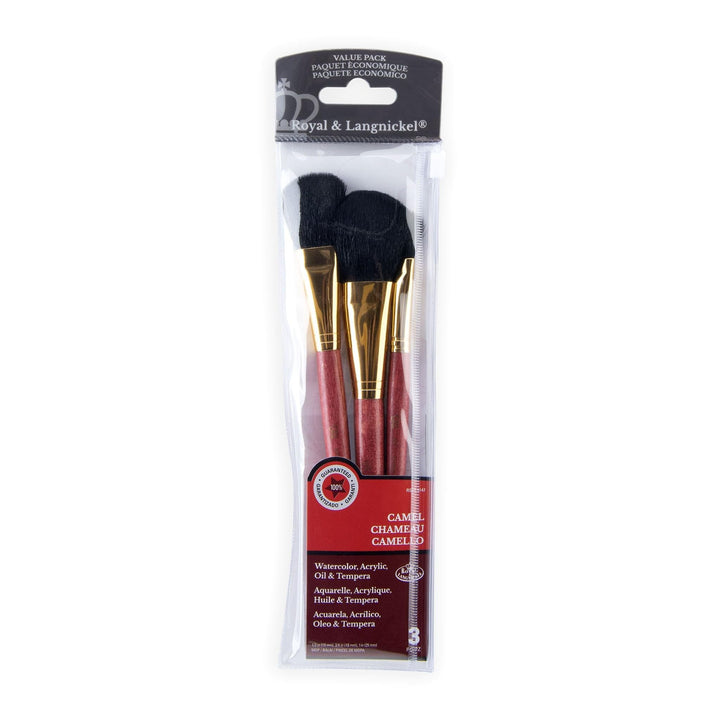 Royal Brush Camel Value Pack Brush Set, 3/Pkg