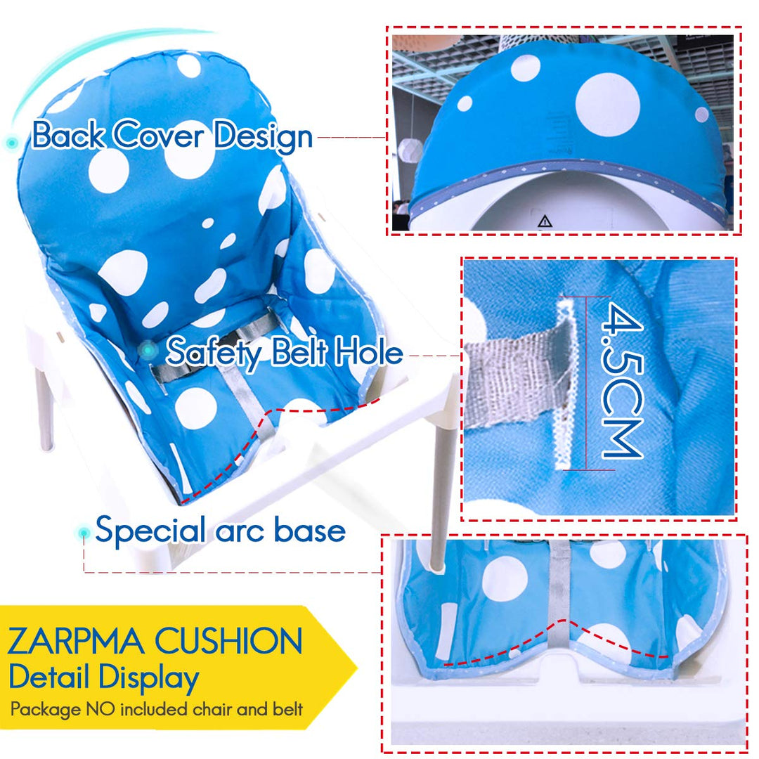 AT Seat Covers Cushion for IKEA Antilop Highchair, Washable Foldable Baby Highchair Cover IKEA Childs Chair Insert Mat Cushion(Ocean Blue)