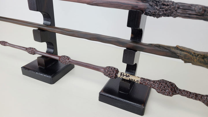 Wizard Wand Stand Display - 6 Tiered Wood Magic Wand Holder for Table Display, Holds Six Wands
