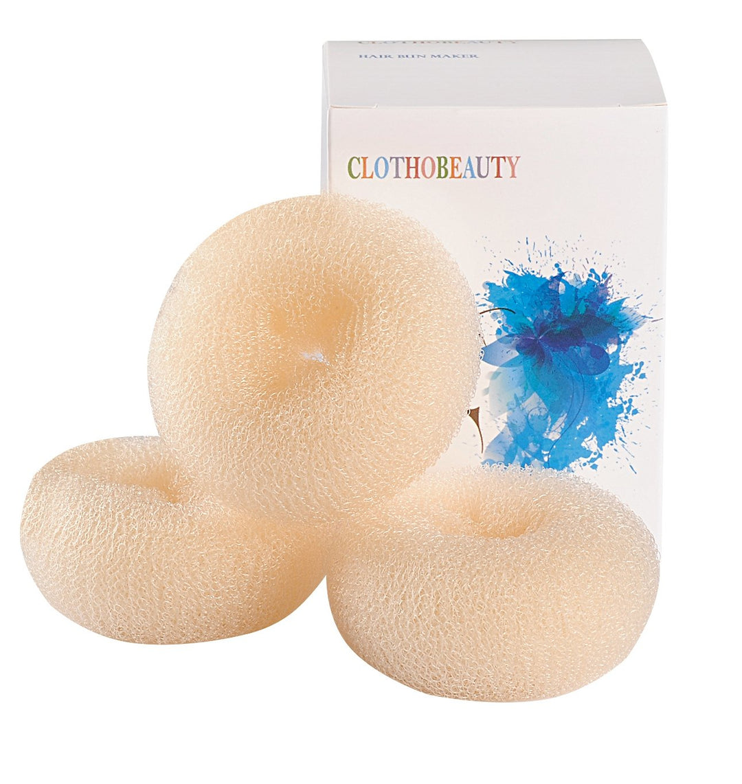 3 pieces Small Size Kids/Children Hair Bun Donut Maker, Hair Doughnut Shaper, Chignon Hair Donut Buns Maker, Hair Bun maker (3 in. ) (Blonde)