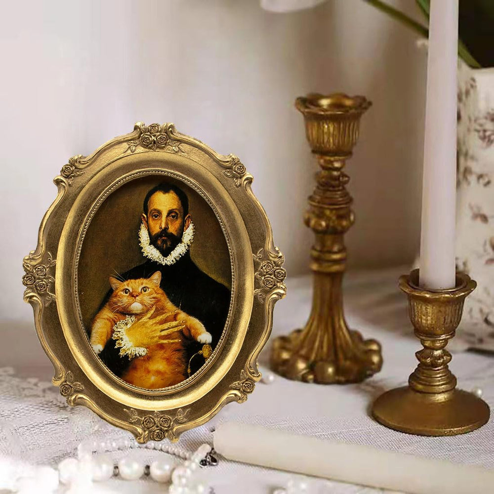 Vintage Picture Frame Antique Ornate Gold Photo Frame Tabletop and Wall Hanging with High Definition Glass Front for Home Decor, Photo Gallery, Art (5x7)