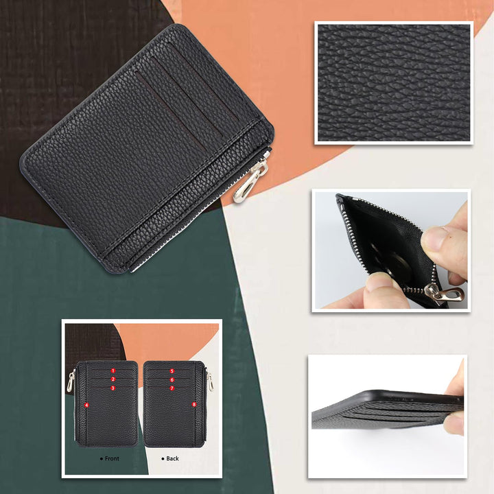 Wristlet Bracelet Keychain with Wallet for Women, Silicone Beaded Keychain Bangle Car Key Rings Card Holder (Black)