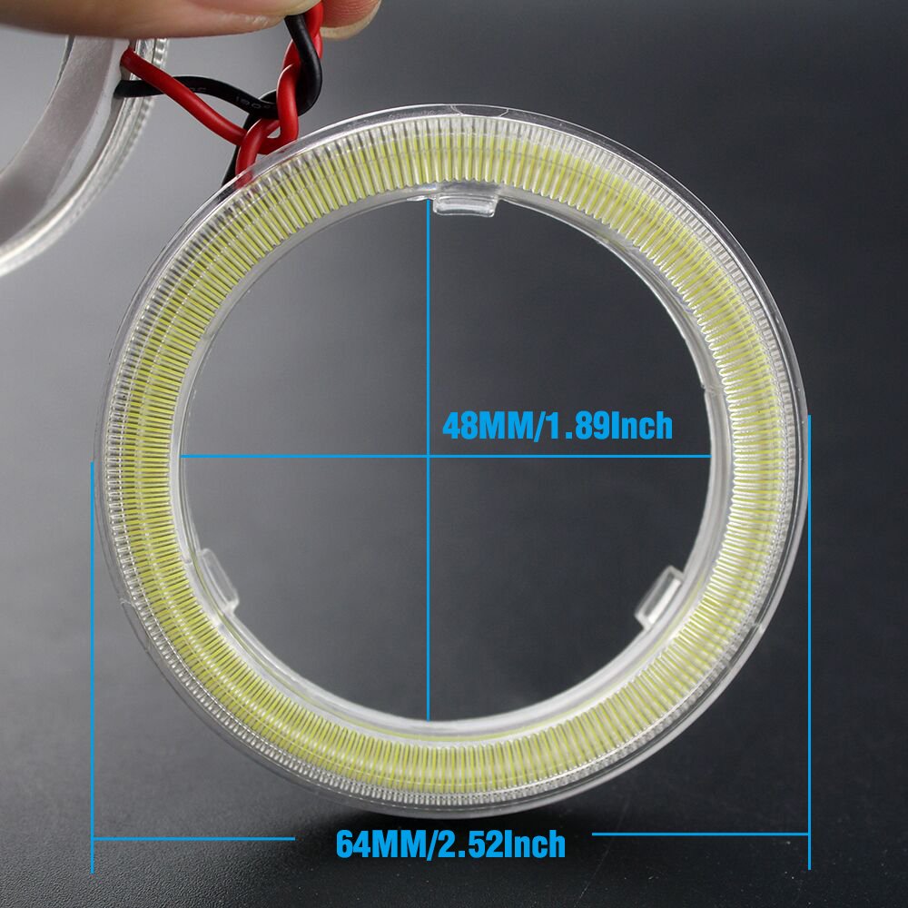 Everbrightt 1-Pair White 60MM 45SMD LED Vehicle Car Ang