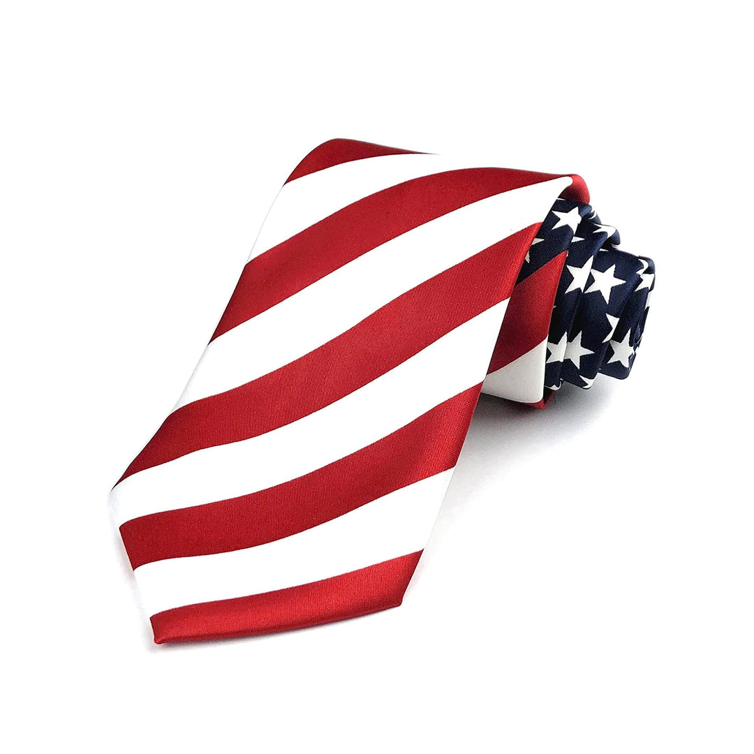 Men&#39;s American Flag Neck Tie USA Patriotic NeckTie Red White Blue Colors (American Flag Neck Tie &amp; Socks)