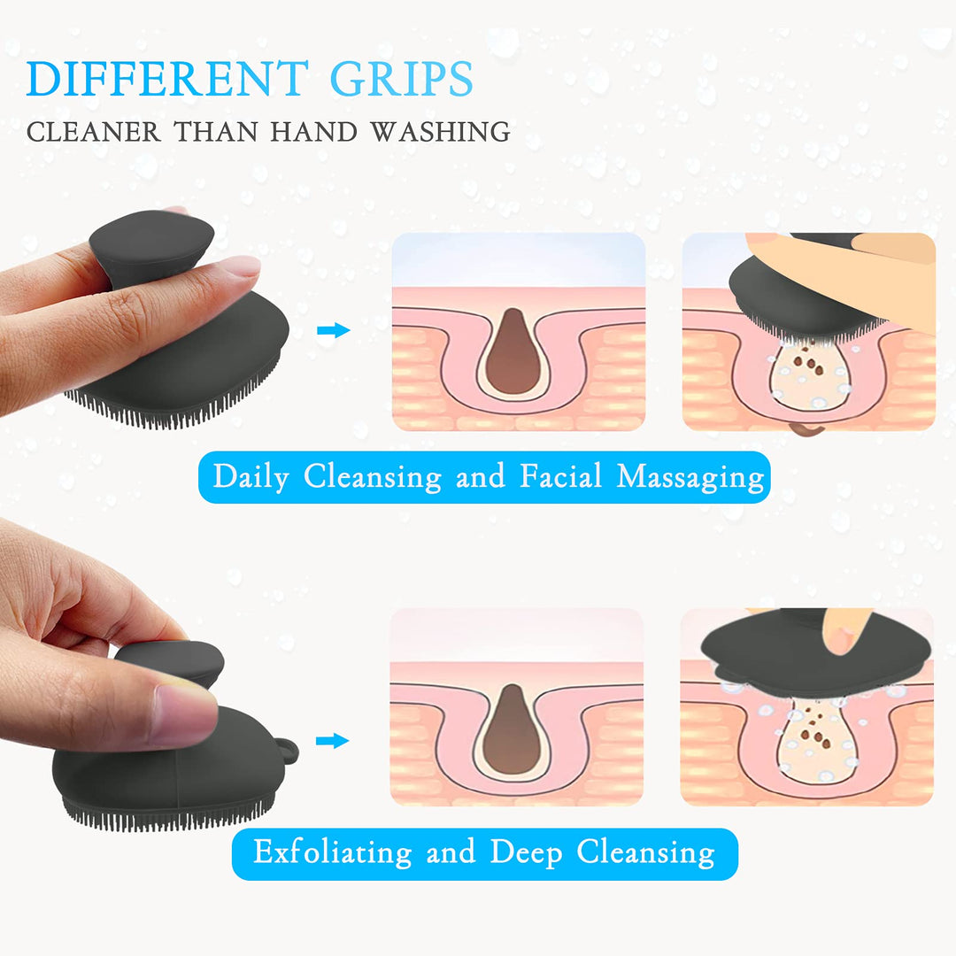 Silicone Face Scrubber Exfoliator Brush, Manual Facial Cleansing Exfoliating Brush, Gentle Face Scrub Wash Brush for Women and Men