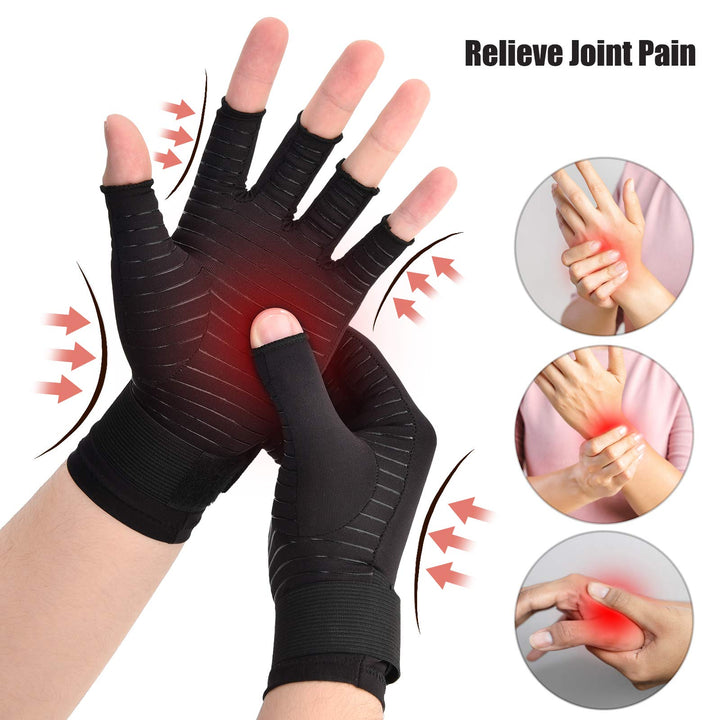 Copper Wrist Compression Arthritis Gloves (1 Pair), Wri