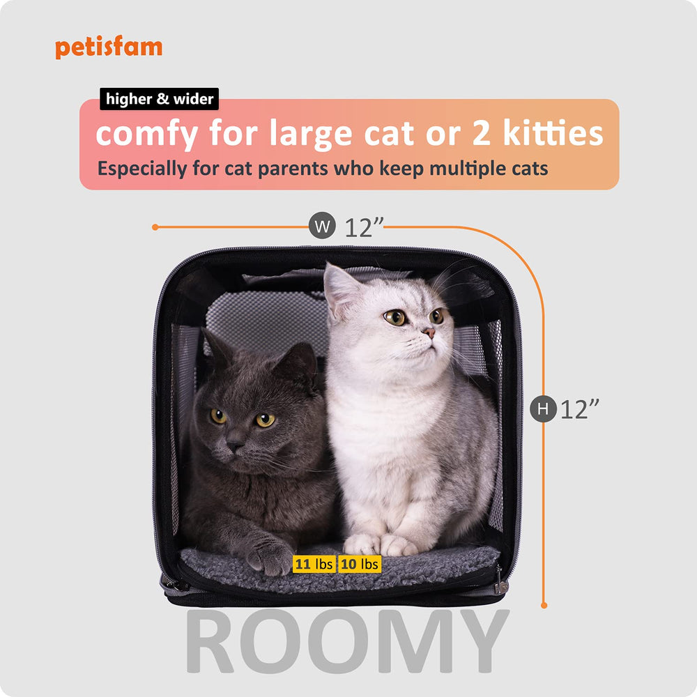 Large Soft Cat Carrier Bag for Cats Under 25 lbs. Easy to Load and Store. Safe and Comfortable