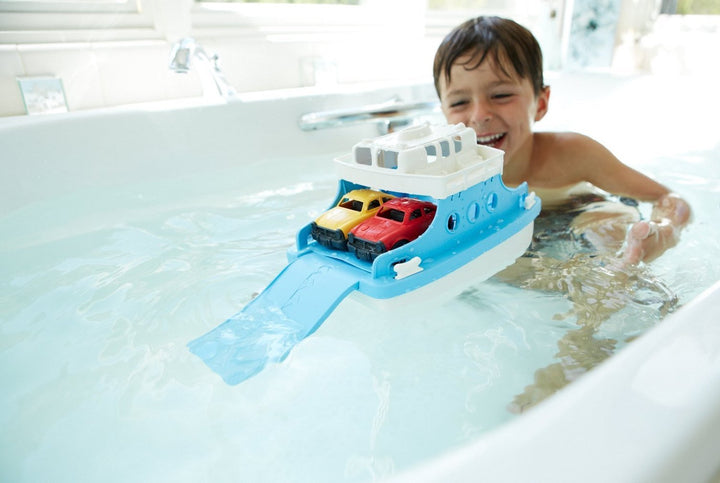 Ferry Boat with Mini Cars Bathtub Toy, Blue/White, Standard