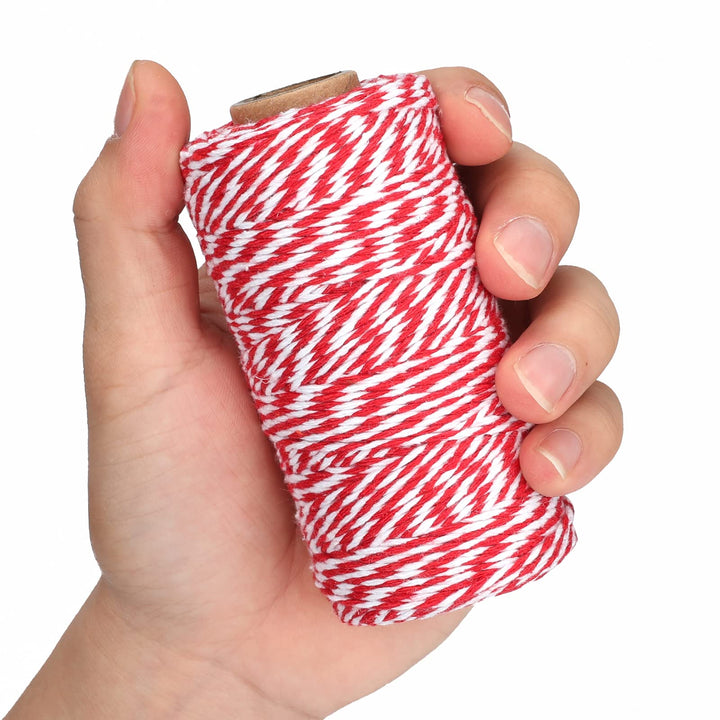 jijAcraft Red and White Twine String, 328 Feet Christma