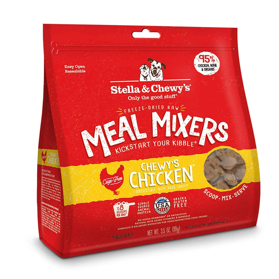 Stella & Chewy's Freeze-Dried Raw Chicken Meal Mixers- Dog Food Topper and Mixer - Made with 95% Cage-Free Chicken, Organs & Bone - Perfect for Picky Eaters - Grain-Free - 3.5oz