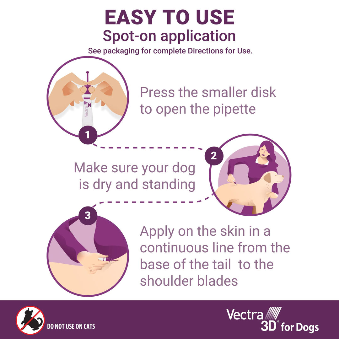 Vectra 3D for Dogs Flea, Tick &amp; Mosquito Treatment &amp; Prevention for Medium Dogs (21 – 55 lbs), 6 Month Supply