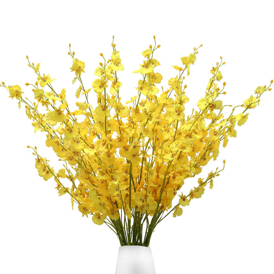 Nubry 12pcs Artificial Orchids Flowers Fake Silk Dancin