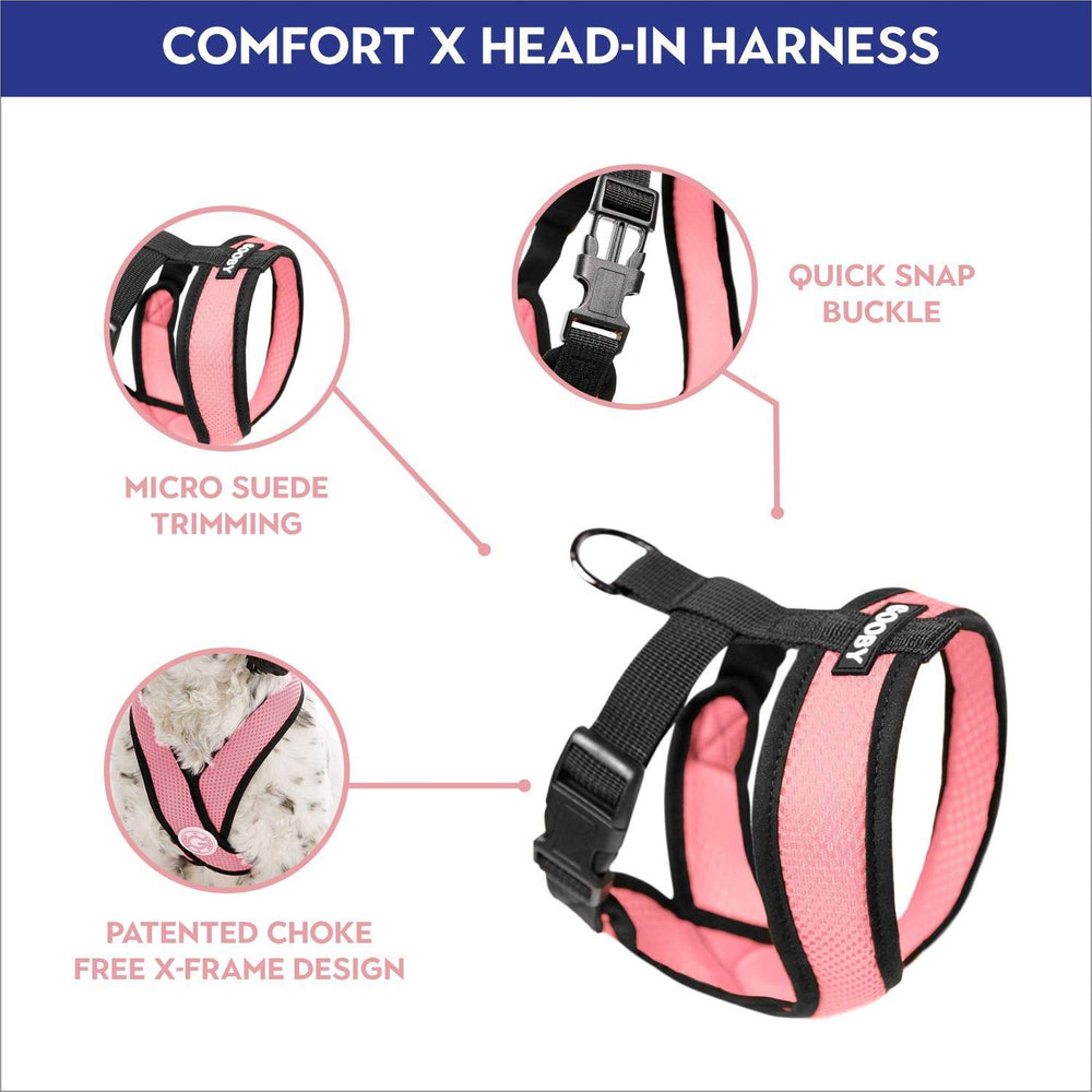 Comfort X Head in Harness - Pink, Small Harness Patented Choke-Free X Frame - Perfect on The Go Harness for Medium Dogs No Pull or Small Dogs for Indoor and Outdoor Use