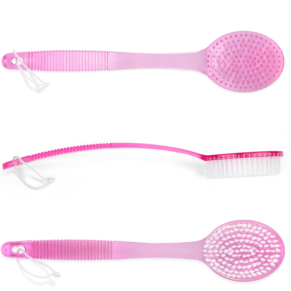 DecorRack Bath Brush with Bristles, Long Handle for Exf
