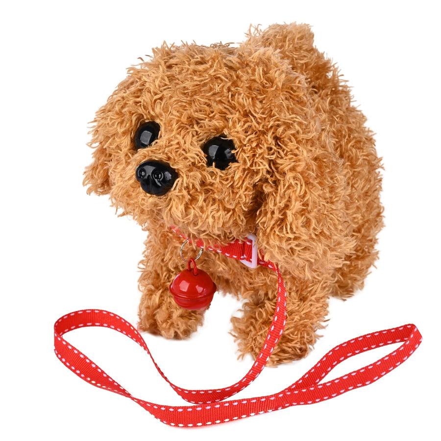 Plush Teddy Toy Puppy Electronic Interactive Pet Dog - Walking, Barking, Tail Wagging, Stretching Companion Animal for Kids Children (Teddy Dog)