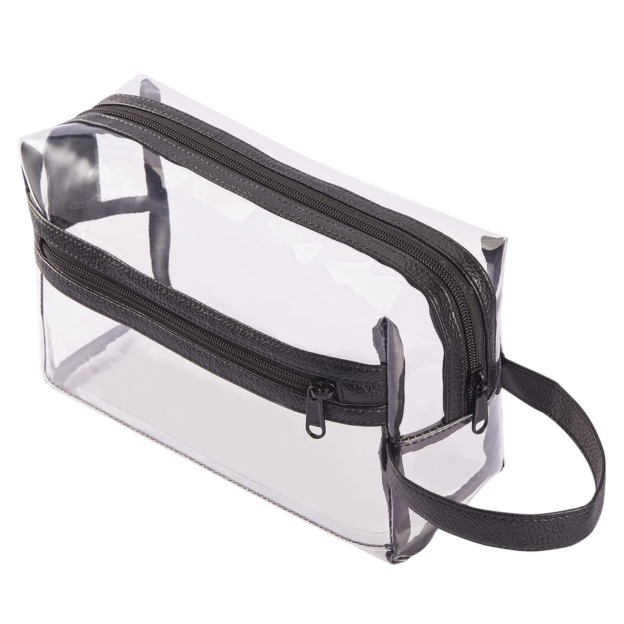 Heavy Duty Clear Travel Toiletry Makeup Bags Transparent Shaving Bag Water Resistant Cosmetic Bag Organizer Pouch with Zipper and Handle