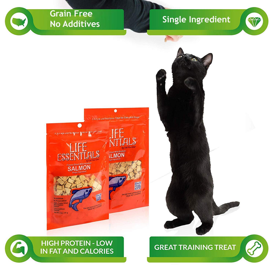 All Natural Freeze Dried Wild Alaskan Salmon Treats for Cats &amp; Dogs - Single Ingredient No Grain Snack with No Additives or Preservatives, 5 Ounce Bag
