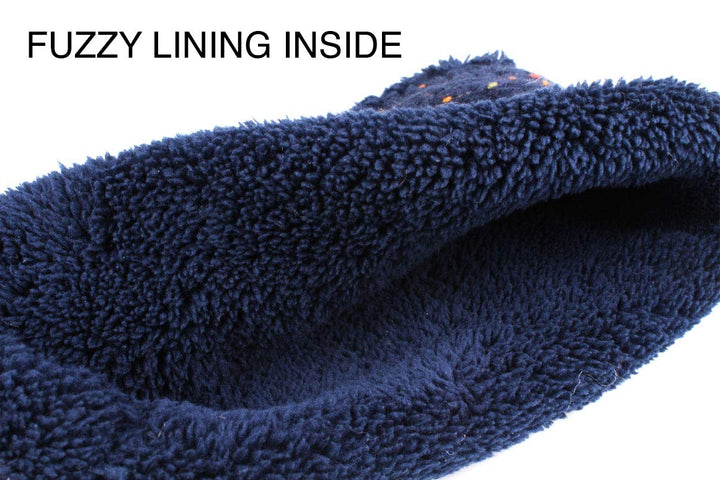 Winter Fuzzy Fleece Lined Thick Knitted Headband Headwrap Earwarmer (HW-33) (Latte-Confetti)