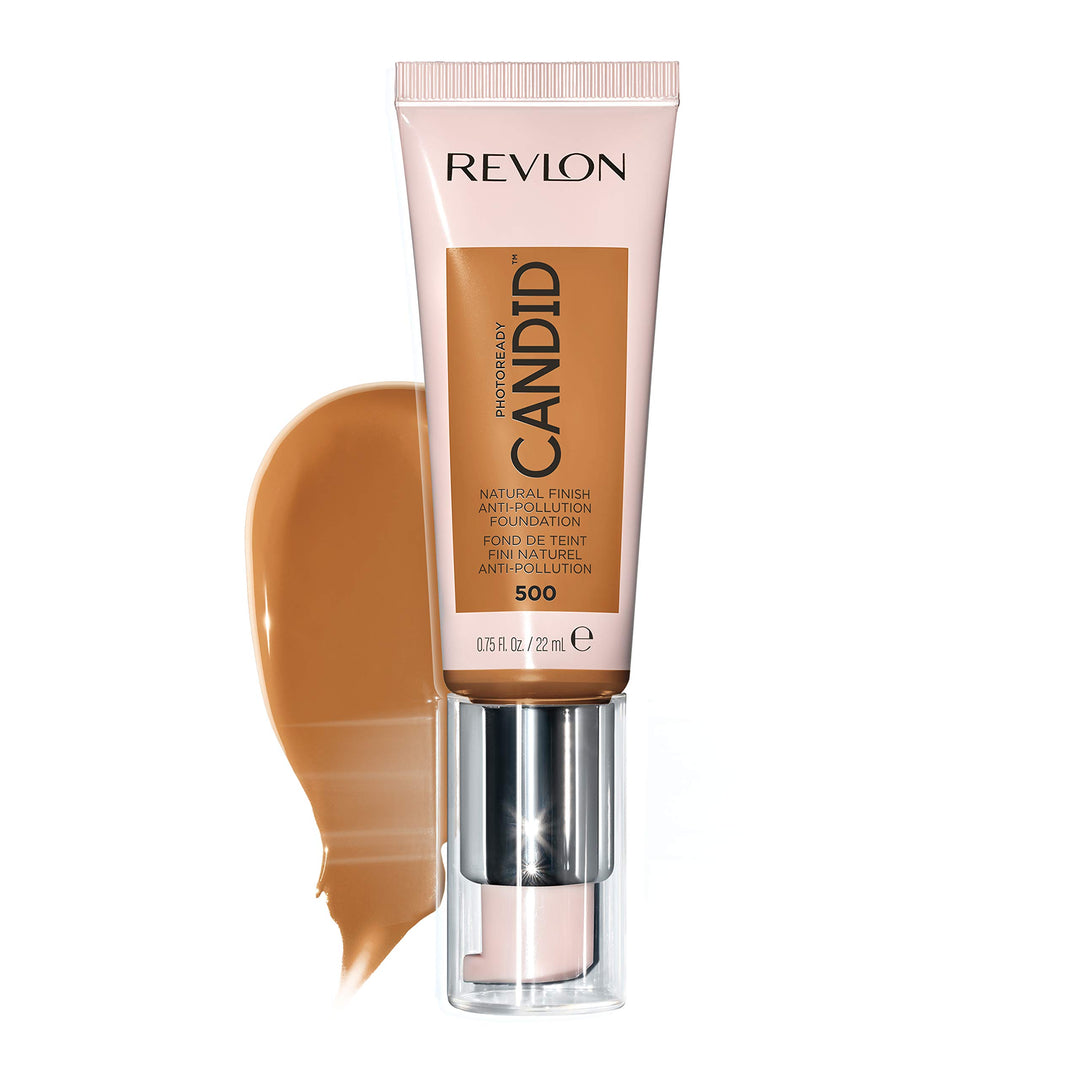 Revlon PhotoReady Candid Natural Finish Foundation, with Anti-Pollution, Antioxidant, Anti-Blue Light Ingredients, 500 Almond, 0.75 fl. oz.