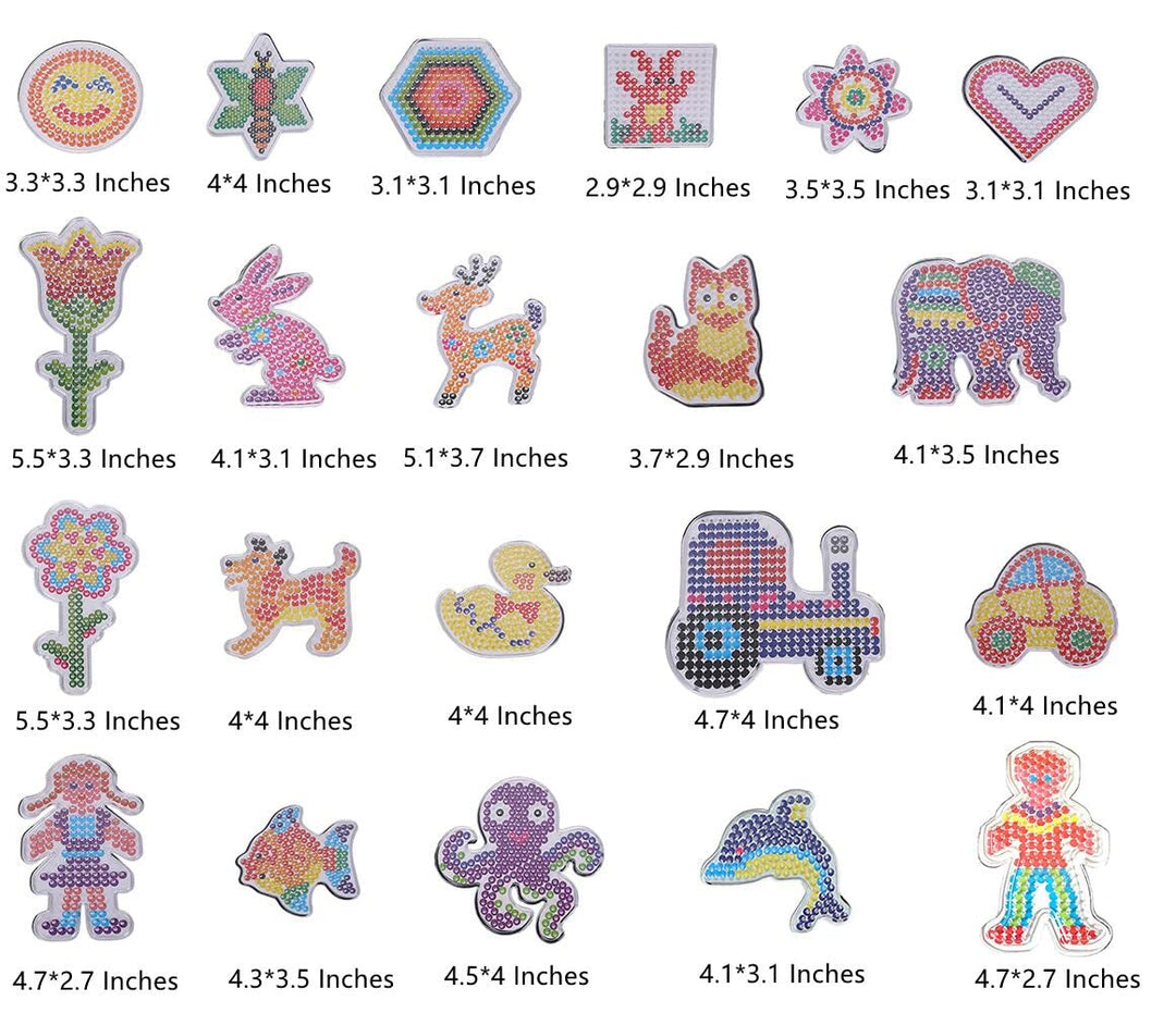 Fuse Beads Boards 21 PCS, Pegboards Plastic for DIY, Clear Plastic Melty Boards for 5 mm Craft Melting Beads