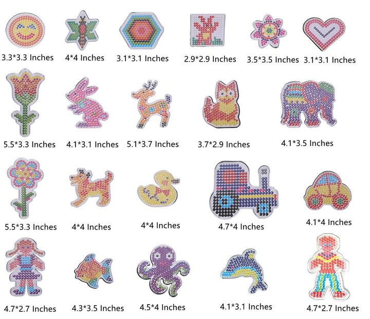 Fuse Beads Boards 21 PCS, Pegboards Plastic for DIY, Clear Plastic Melty Boards for 5 mm Craft Melting Beads