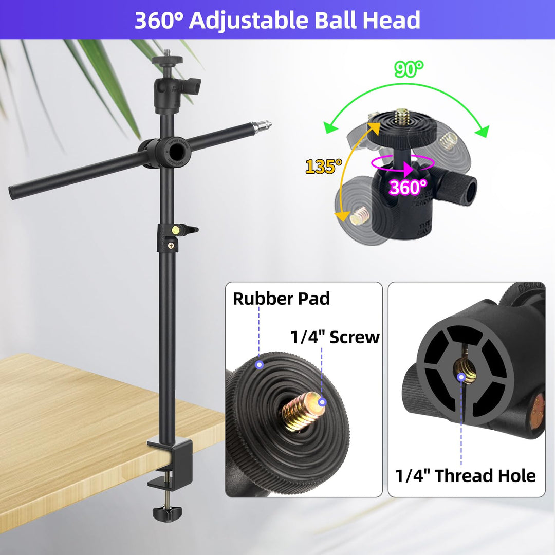 Overhead Camera Mount Webcam Stand, Camera Desk Mount w