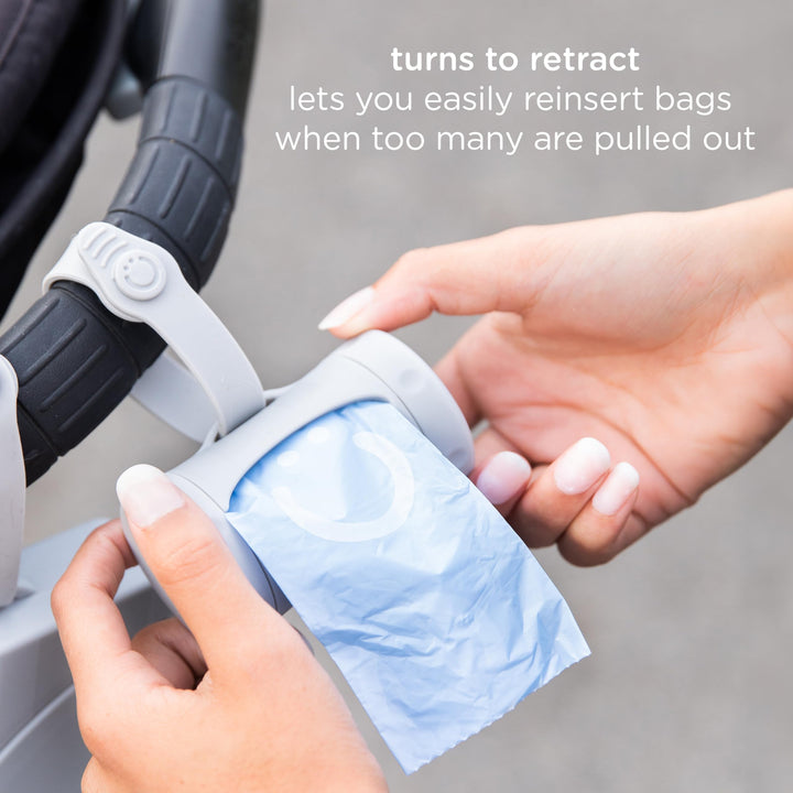 On The Go Gray Bag Dispenser and Waste Disposal Bags Refill, Lavender Scented, Baby Savings Bundle