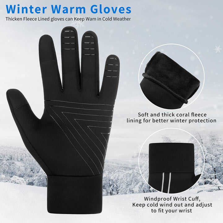Winter Running Gloves for Men Women,Lightweight Touchscreen Gloves, Liners Thermal Warm Gloves for Cycling,Driving, Hiking, Walking, Texting