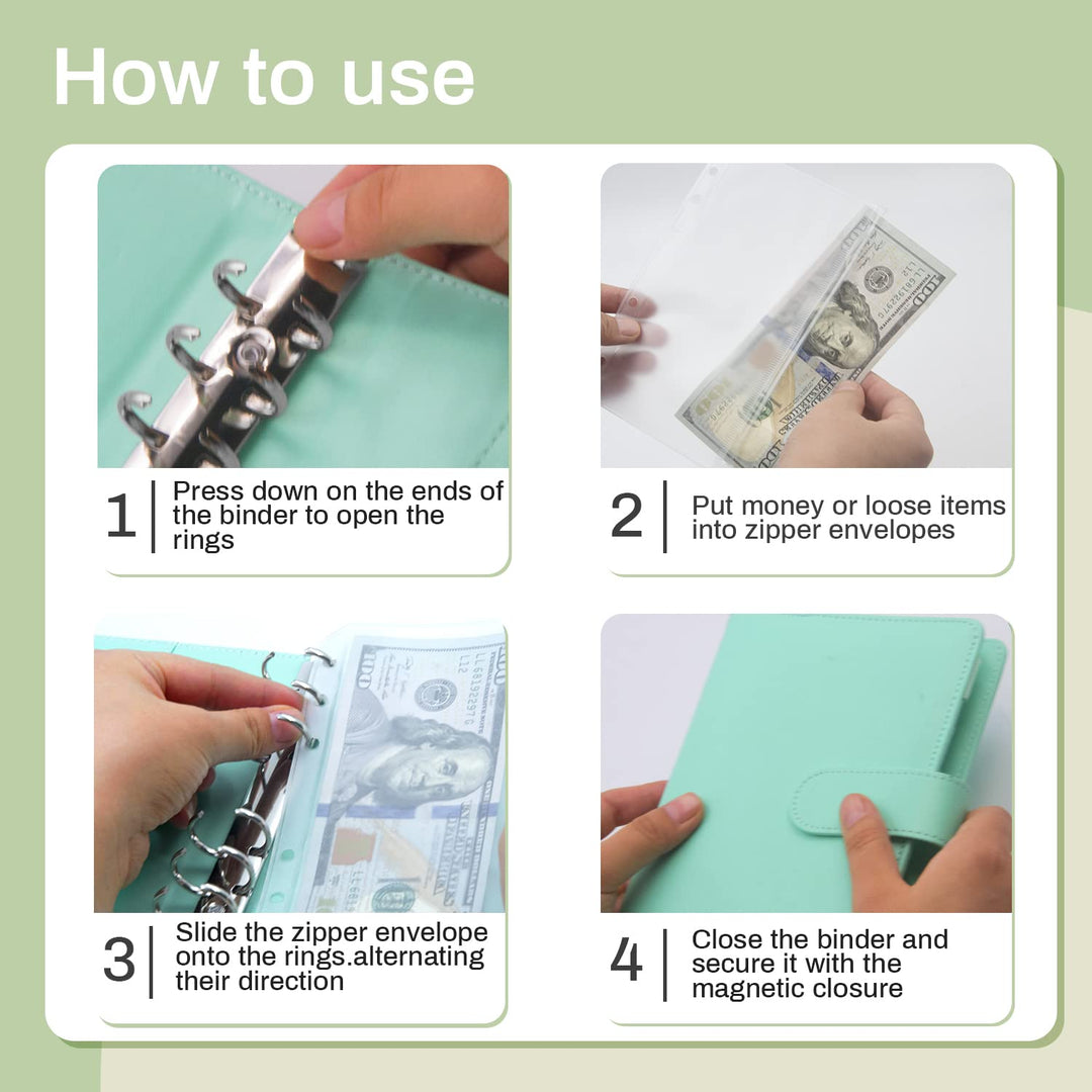 Budget Binder with Cash Envelopes, Money Saving Binder, A6 Cash Envelope for Budgeting, Money Organizer for Cash, Budget Binder for Saving Money &amp; Financial Management