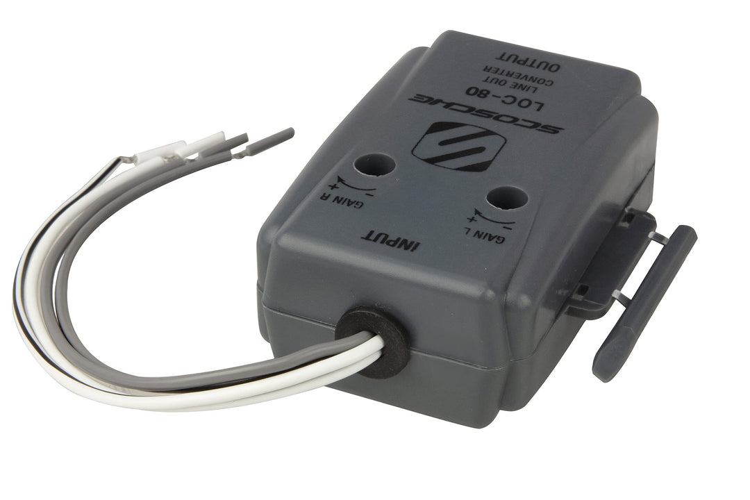 LOC80 Line Output Converter - 2 Channel High/Low RCA Converter Car Audio - Ideal for Subwoofer Amp - Line Level Converter for Car Stereo Amplifier - Easy Installation - Quality Sound