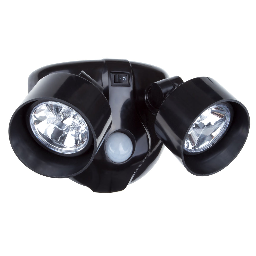 Dual Head Motion Sensor LED Wireless Security Light- Outdoor Porch, Deck, Window Adjustable Light, Battery Powered- By - Black - 80-108