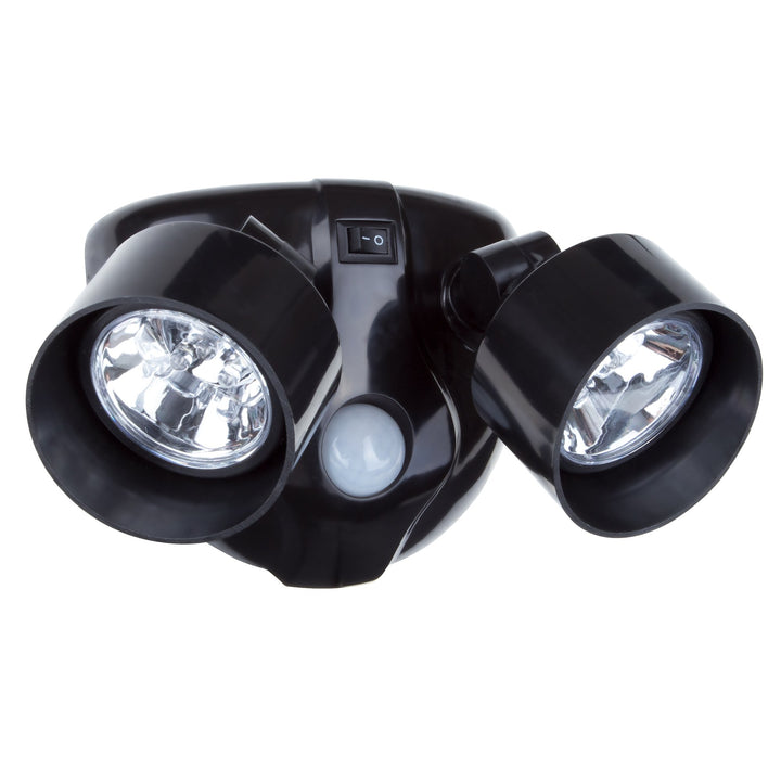 Dual Head Motion Sensor LED Wireless Security Light- Outdoor Porch, Deck, Window Adjustable Light, Battery Powered- By - Black - 80-108