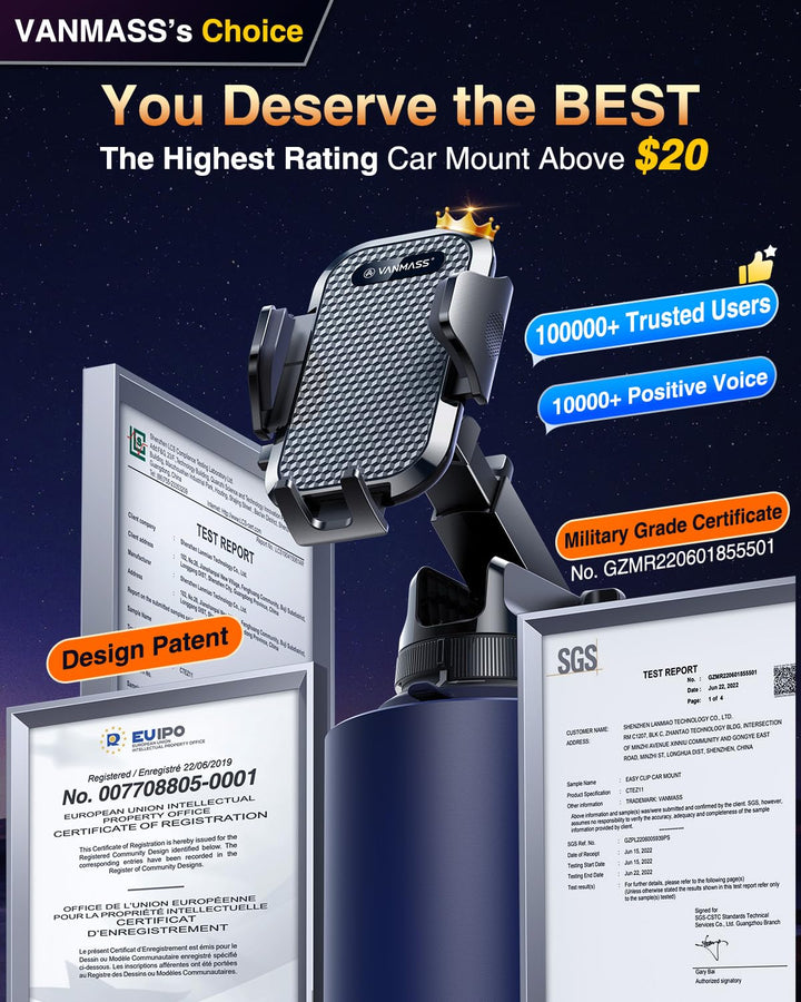 [Pro Version] Universal Car Phone Mount [2024 Super Suction Cup] Phone Holder for Car, Cell Phone Car Mount for Windshield Dash Vent Truck Stand for iPhone 16 Pro Max 15 14 13 Samsung Android