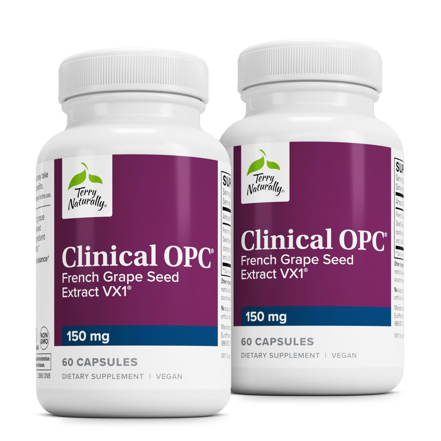 Clinical OPC - Cardiovascular Health & Focus Support Supplement - Dietary Supplement with Grape Seed Extract & Sunflower Lecithin - Immune Support - 150 mg, 60 Softgels (Pack of 2)