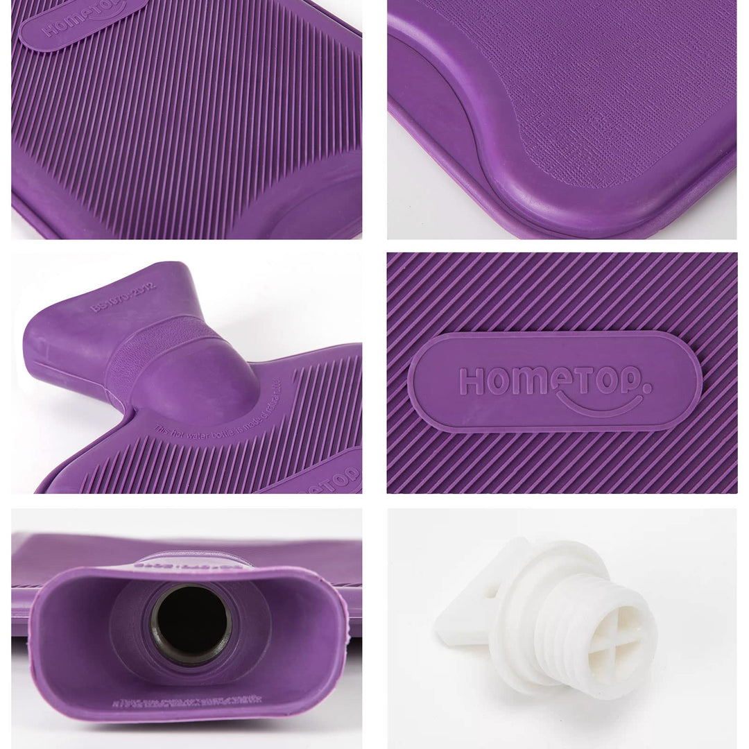 2 Liter Premium Classic Rubber Hot Water Bottle w Cute 