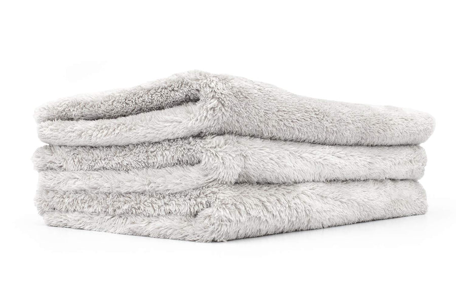 - Eagle Edgeless 500 (3-Pack) Professional Korean 70/30 Blend Super Plush Microfiber Detailing Towels, 500GSM, 16in x 24in, Ice Grey
