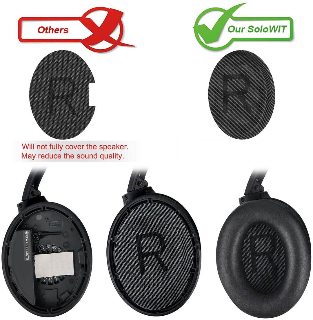 Replacement Earpads Cushions for Bose QuietComfort 35 (QC35) &amp; Quiet Comfort 35 II (QC35 ii) Headphones, Ear Pads with Softer Leather, Noise Isolation Foam, Added Thickness (Black)