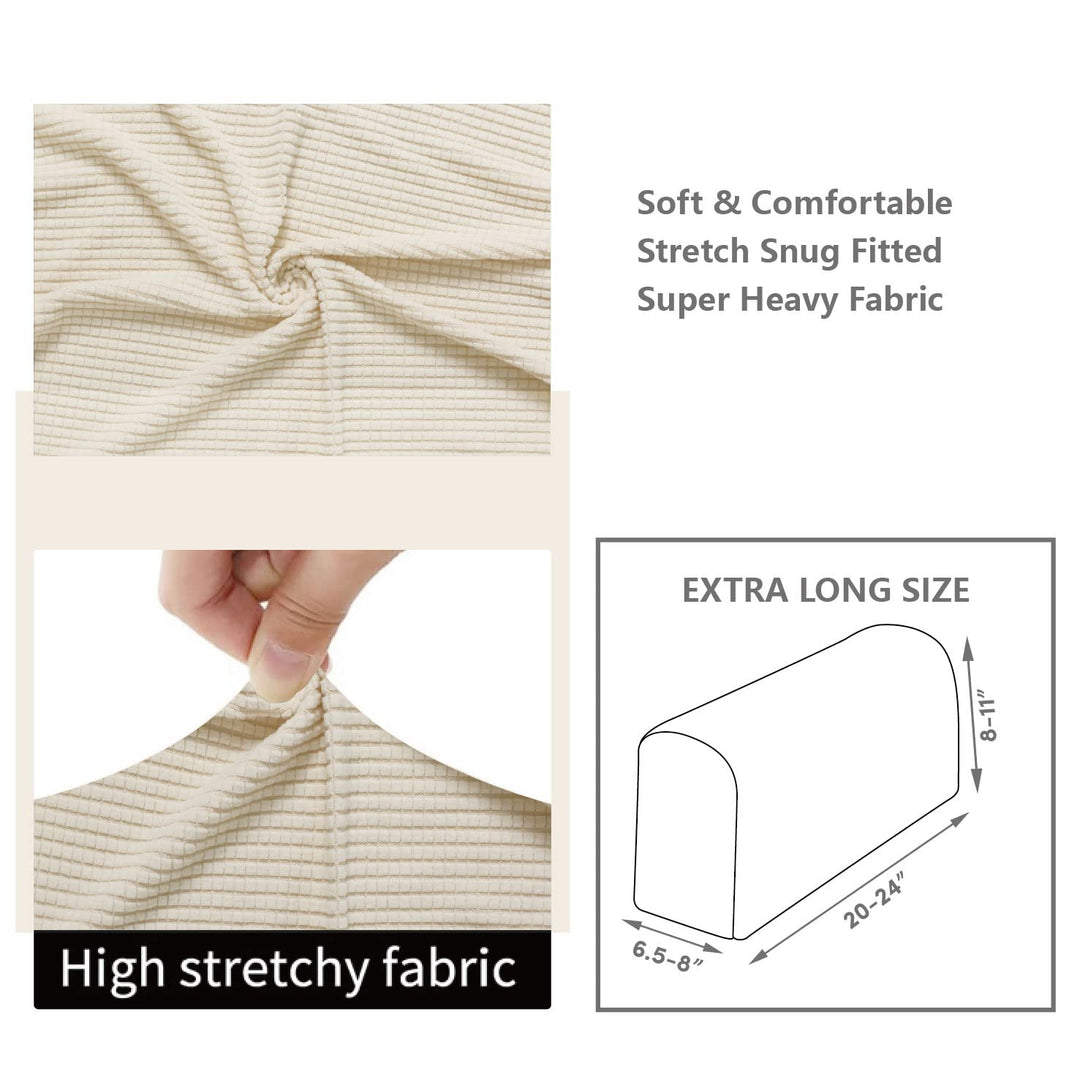Couch Arm Covers - Stretch Armchair Cover Polyester Office Chair Armrest Covers for Sofa, Anti-Stain and Washable Arm Chair Slipcover - Coffee - Pack of 2